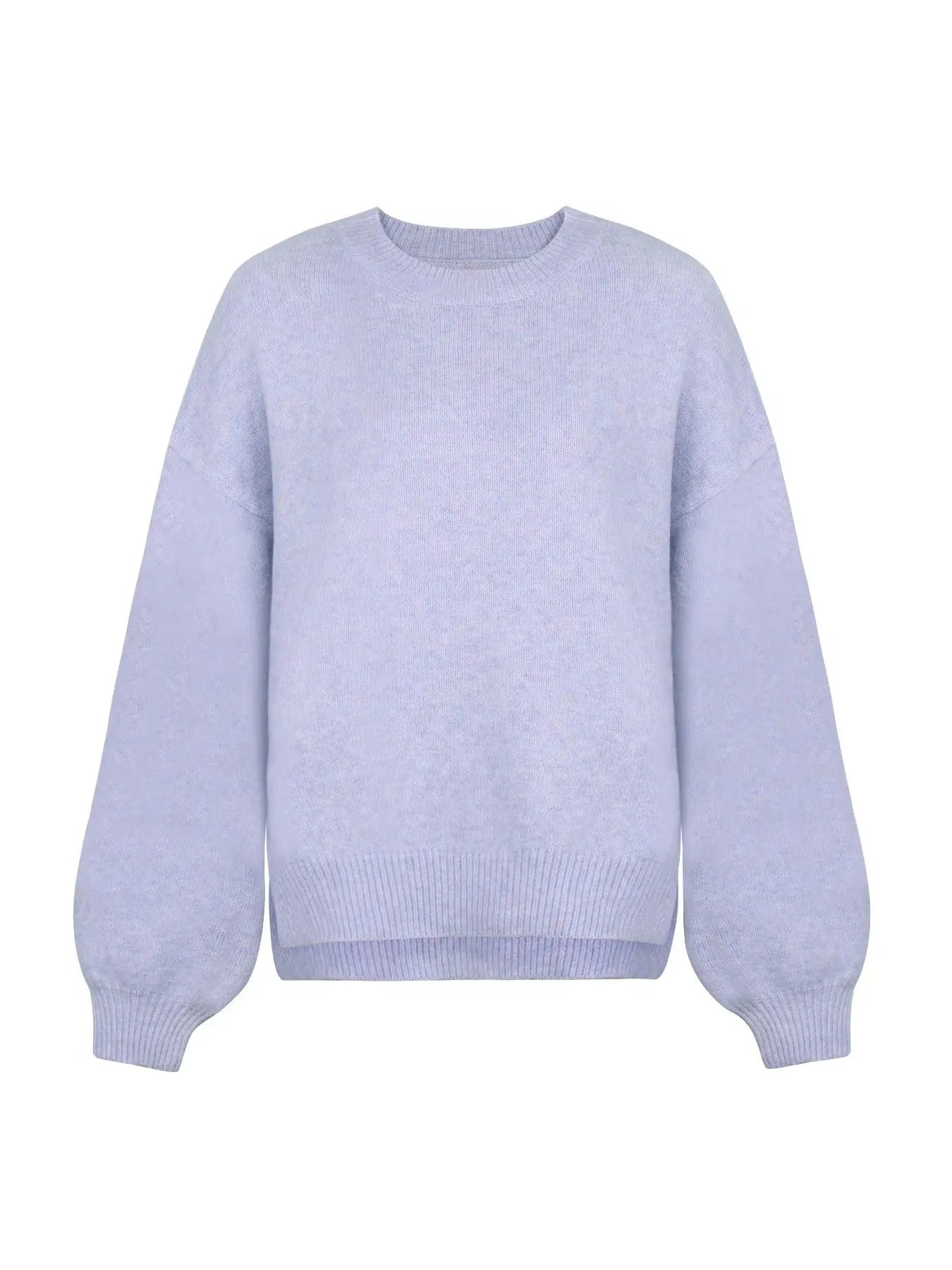 Women'S Drop Shoulder Split Hem Sweater, Casual Chic Aesthetic Long Sleeve round Neck Jumper, Women'S Knitwear Top for Fall & Winter, Sweaters for Women
